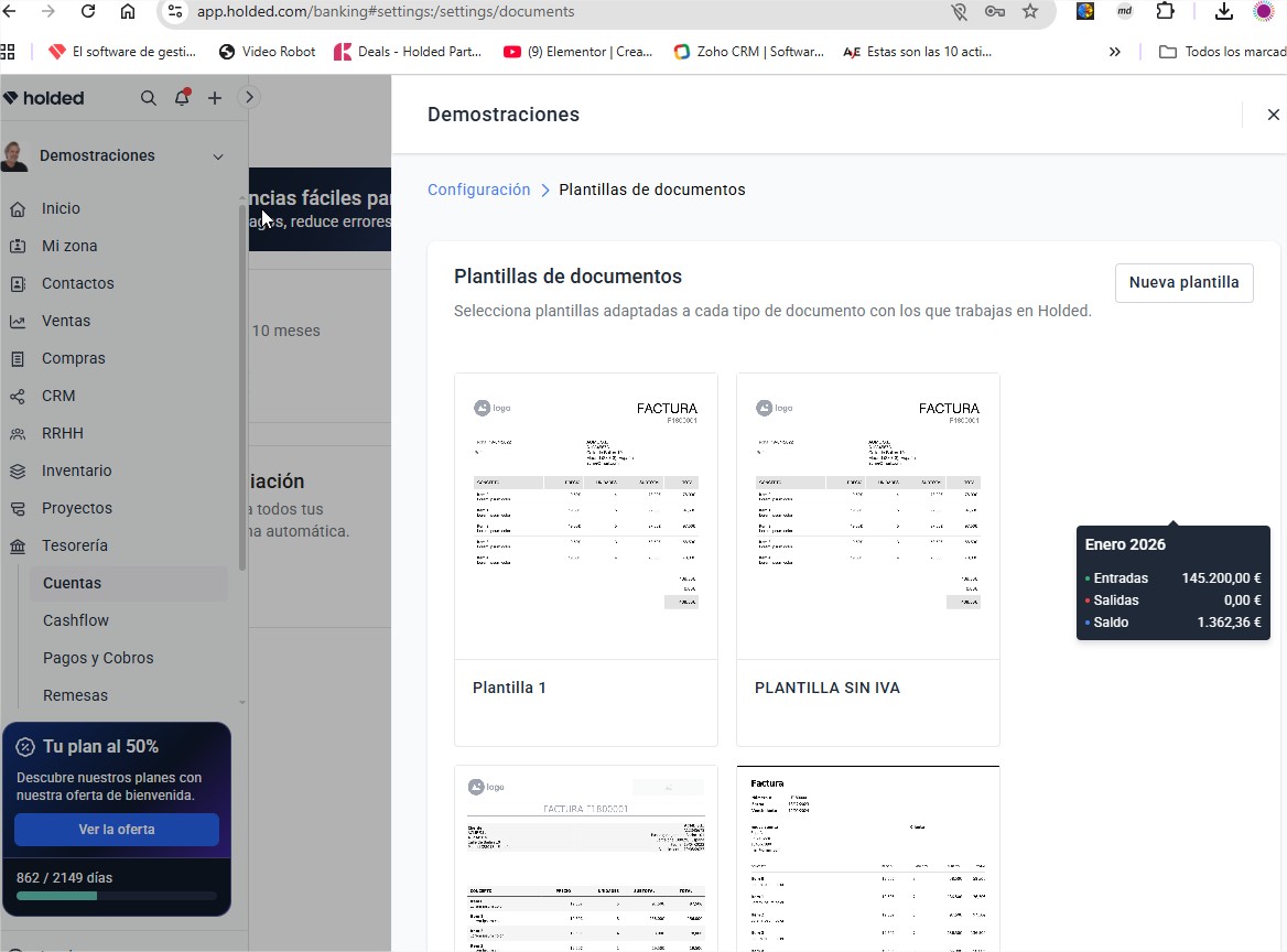 Holded: configuración de plantillas de documentos para una facturación clara y conforme a la normativa
