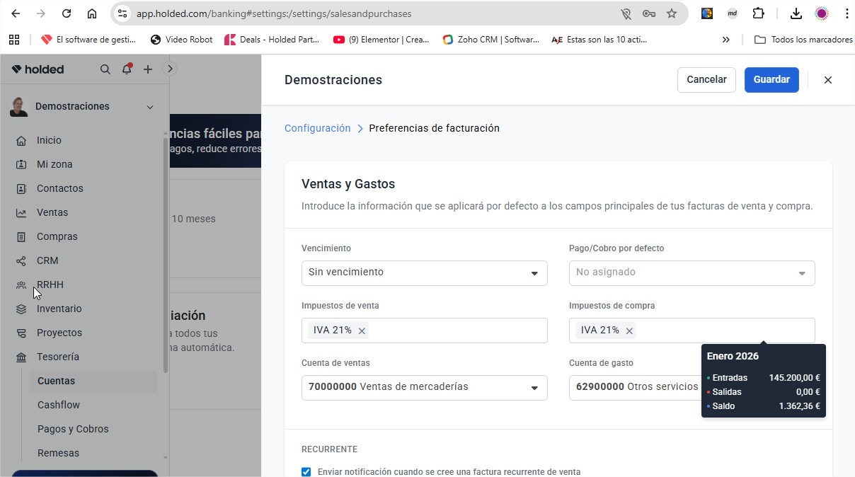 Holded: cómo configurar las preferencias de facturación para trabajar con agilidad y sin errores